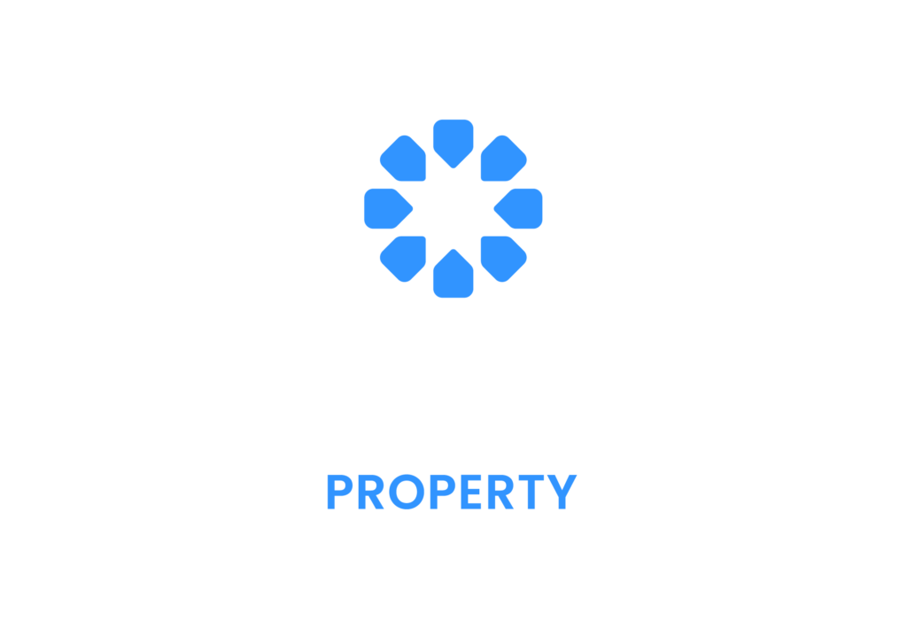 Harmony Property Blue and White Logo