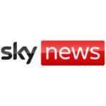 The Sky News logo with the word sky in black lowercase letters and news in white lowercase letters inside a red rectangular box.